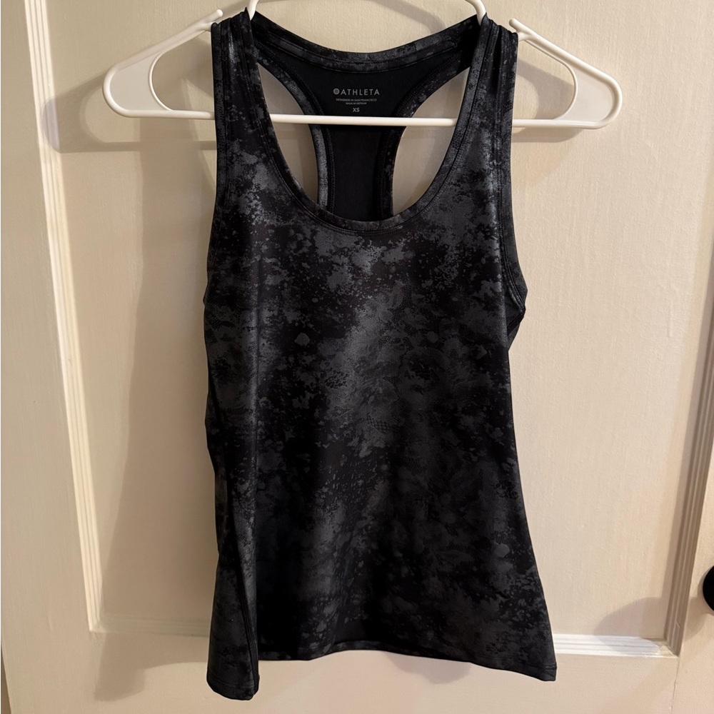 Athleta Black Patterned Tank Top